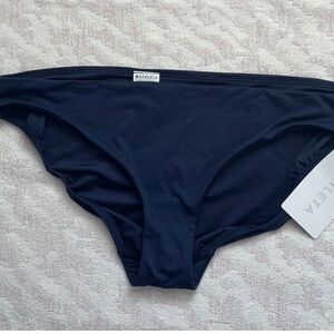 Athleta Navy Blue Clean Medium Bikini Bottom Size Large